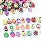 100Pcs Handmade Polymer Clay Fruit Theme Beads, Mixed Color, 7x8x4mm, Hole: 2mm, 100pcs/set