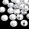 Acrylic Rhinestone Cabochons, Flat Back, Faceted, Half Round, Clear, 25x8mm, about 100pcs/bag