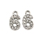 304 Stainless Steel Pendants, with Crystal Rhinestone, Number Charms, Number, 9x5x1mm, Hole: 1mm
