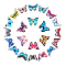 44Pcs 22 Colors Printed Alloy Pendants, with Enamel, Butterfly, Light Gold, Mixed Color, 2pcs/color