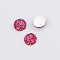 Druzy Resin Cabochons, Round, Cerise, 10x3.3mm