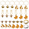 26Pcs Bees Honeycomb DIY Knitting Tool Sets, including Alloy Enamel Pendant, Pendant Stitch Markers, Alloy Yarn Guide Finger Ring, Golden, 1.3~4.3cm