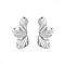 Alloy Stud Earrings, Flower, Platinum, 51x27mm