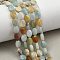 Natural Flower Amazonite Beads Strands, Faceted, Flat Oval, 8x6x3.5mm, Hole: 0.5mm, about 46pcs/strand, 14.96''(38cm)