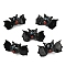 Handmade Lampwork Beads, Bat Shape, Black, 15x26x12mm, Hole: 1.2mm