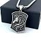 Vintage Stainless Steel Unicorn Shield Pendant Necklaces for Men Hip Hop Punk Style Jewelry, Stainless Steel Color