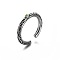Alloy Punk Open Cuff Rings for Men, Antique Silver