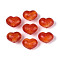 Handmade Lampwork Beads, Heart, Orange Red, 12.5~14x18~18.5x11~12mm, Hole: 1~1.5mm