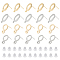 40Pcs 4 Style 201 Stainless Steel Stud Earring Findings, with Horizontal Loops and 316 Stainless Steel Pin, Ring & Oval, with 50Pcs Plastic Ear Nuts, Golden & Stainless Steel Color, 14x9~9.5mm, Hole: 1~2.1mm, Pin: 0.7mm, 10Pcs/style