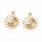 304 Stainless Steel Charms, Textured, Sun, Golden, 14.5x11.5x2mm, Hole: 1.5mm
