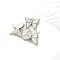 Alloy & Cellulose Acetate Pendants, Butterfly, White, 29.5x25mm