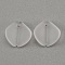 Glass Charms, Flower Petal, White, 12.8x12.8x4.8mm, Hole: 1.2mm