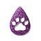 Acrylic Pendants, Paw Print, Purple, 50.5x33.5x2mm, Hole: 1.6mm