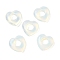 Opalite European Beads, Heart Large Hole Beads, 15x15~15.5x4.5~5mm, Hole: 6mm