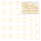 36Pcs 6 Styles 304 Stainless Steel Linking Rings, Mixed Shapes, Golden, 11~21x9.5~13x1mm, 6pcs/style
