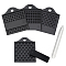 Plastic Bead Counter Boards for 3/4/6/8mm Beads, with 304 Stainless Steel Chemical Scoops, Black, Boards: 102~106x77~80x6~7.5mm, Hole: 9.5~10mm, 4pcs/set, Scoops: 152x15.5x4mm, 1pc