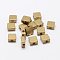 Brass Beads, Nickel Free, Square, Raw(Unplated), 6x6x3mm, Hole: 1.5mm