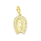 Brass Micro Pave Cubic Zirconia Virgin Mary European Dangle Charms, Large Hole Pendants, Real 16K Gold Plated, 28.5mm, Hole: 4.2mm