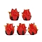 Handmade Lampwork Beads, Tulip, Red, 13.5~14.5x12.5~13.5x12.5~13.5mm, Hole: 1.8~2mm