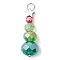 Christmas Theme Brass & Glass Pendants, with 304 Stainless Steel Findings, Star, Stainless Steel Color, 33x10mm, Hole: 3mm