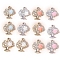 Alloy and Rhinestone Pendants, Tree with Rose Charms, Mixed Color, 19x16mm