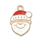 Christmas Alloy Enamel Pendants, Light Gold, Santa Claus, 20x14x1.5mm, Hole: 1.8mm