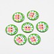 2-Hole Flat Round with Ladybird Pattern Acrylic Buttons BUTT-F055-06F-1