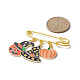 3 piezas 3 estilo tema de halloween calabaza y luna y murciélago y fantasma aleación esmalte encantos pin de seguridad broches JEWB-BR00095-3