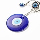 Vidrio azul turco mal de ojo colgante decoración HJEW-I008-04AS-2