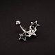 Piercing Jewelry Real Platinum Plated Brass Rhinestone Star Navel Ring Belly Rings AJEW-EE0001-55-2