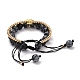 Ensemble de bracelets tressés en obsidienne flocon de neige naturelle ronde BJEW-JB07096-5