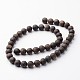 Frosted Round Natural Bronzite Bead Strands G-J346-10-8mm-2