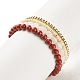 Set di braccialetti elasticizzati con perline 4 pz 4 stile pietra di luna arcobaleno naturale e diaspro rosso e turchese sintetico (tinto) BJEW-JB07977-5