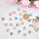 DICOSMETIC 90Pcs 3 Colors Enamel Mosaic Charms Gold Flat Round Charms Mosaic Quadrangle Pattern Charms Geometric Mosaic Charms Alloy Enamel Pendants for Jewelry Making ENAM-DC0001-29-3