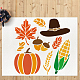 MAYJOYDIY 2pcs Thanksgiving Stencils Fall Stencils Pumpkin Autumn Maple Leaf Corn Template Happy Thanksgiving Day Hello Text 11.8×11.8inch with Paint Brush for Floor Wall Furniture DIY-MA0001-58-5