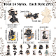 Sunnyclue 28 pièces 14 pendentifs en alliage de style gothique ENAM-SC0004-43-2