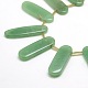 Oval Natural Green Aventurine Beads Strands G-P063-14-3