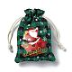 Прямоугольные джутовые сумки с рождественской тематикой и джутовым шнуром ABAG-E006-01B-4