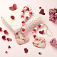 4 Stück 2 Stil Valentinstag Thema Schima Holzperlen & Hanfseil Anhänger Dekorationen HJEW-EL0001-10A-5