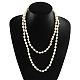 Pearl Beaded Two Tiered Necklaces NJEW-Q282-15-2