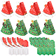 BENECREAT 20Pcs 2 Colors Christmas Theme Foldable Triangle Cardboard Boxes CON-BC0006-96-1