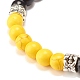 Round Synthetic Turquoise(Dyed) Beaded Stretch Bracelet for Women BJEW-JB07531-6