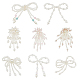 FINGERINSPIRE 8 Styles Beaded Pearl Bow Flower Handmade Brooch Making Bead Decoration DIY-FG0003-40-1