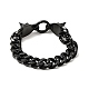 304 Stainless Steel Curb Chain Bracelet with Wolf Clasp for Men Women BJEW-E009-17EB-3
