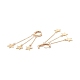Aretes colgantes de aro con borla y cadena de estrella de latón EJEW-TA00109-5