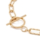 304 strukturierte Büroklammerketten-Halskette aus Edelstahl für Damen NJEW-P263-02G-3