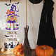 Fingerinspire 3 pcs 3 styles Halloween gnomes elf pochoir 11.8x11.8 pouces réutilisable tombe pochoir Halloween thème motif pochoir pour peinture sur mur meubles en bois bricolage fête de vacances décoration de la maison DIY-WH0394-0092-6