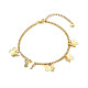 Ensemble de bracelets de cheville en perles de quartz fraise naturelle pour fille femme AJEW-AN00450-03-2