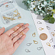 Beebeecraft 40Pcs 2 Colors Earring Hooks 18K Gold & Platinum Plated Brass Ear Wire with Open Loop 15x10mm Dangle Earring Findings for Jewelry Making KK-BBC0002-65-3
