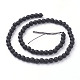 Chapelets de perles en pierre noire synthétique X-G-C059-6mm-1-2